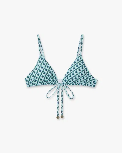 Casablanca Paris Green Cubist Cc Monogram String Bikini Top