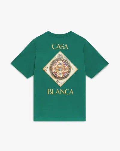 Casablanca Paris Green Plafond Orne De Musique Short Sleeve T-shirt In Gray