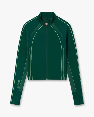 Casablanca Paris Green Seamless Zip-up Jacket