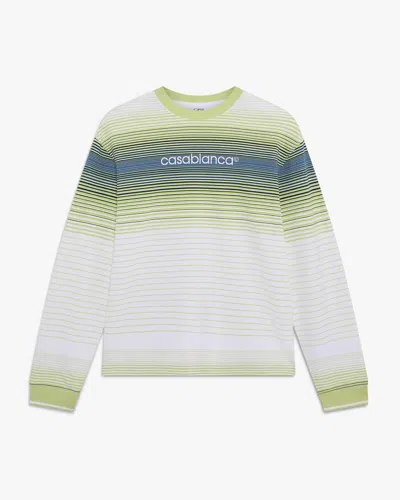 Casablanca Paris Green Striped Long Sleeve T-shirt