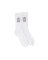 Casablanca Paris Grey Casa Square Socks In Red In Red