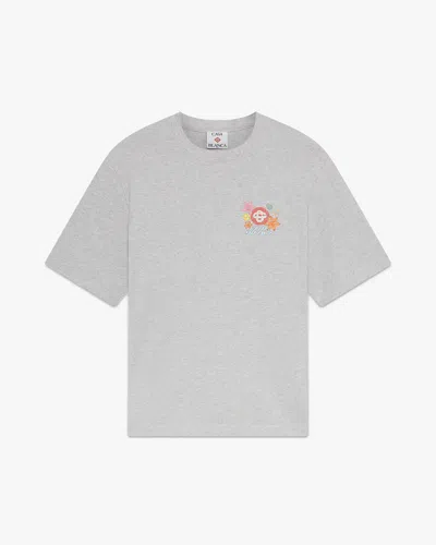 Casablanca Paris Grey Collage D'icones Graphiques Short Sleeve T-shirt In Gray