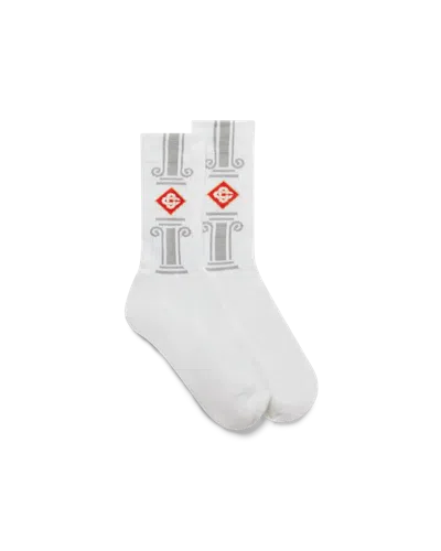 Casablanca Paris Grey Column Socks In White