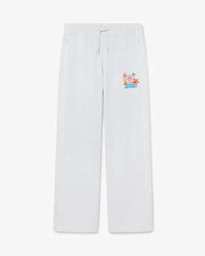 Casablanca Paris Grey Embroidered Cropped Sweatpants In Multi