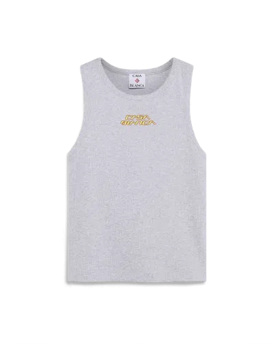 Casablanca Paris Grey Marle Ribbed Tank Top In Multi