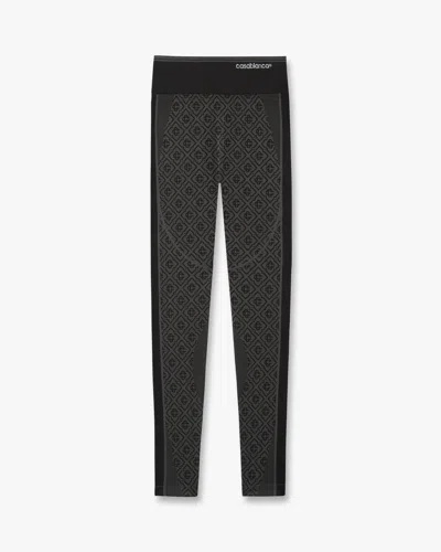 Casablanca Paris Grey Seamless Monogram Leggings In Multi