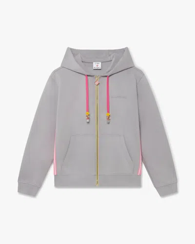 Casablanca Paris Grey Zip-up Hooded Sweatshirt In Gray
