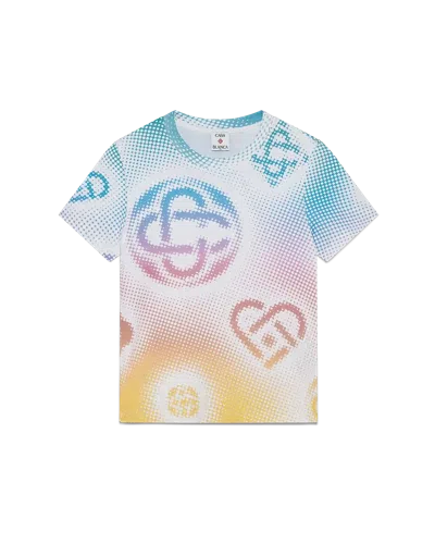 Casablanca Paris Halftone Logo Fitted Short Sleeve T-shirt In Multi