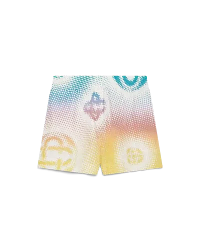 Casablanca Paris Halftone Logo Silk Shorts In Multi