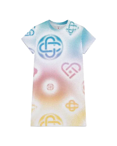 Casablanca Paris Halftone Logo T-shirt Dress In Multi