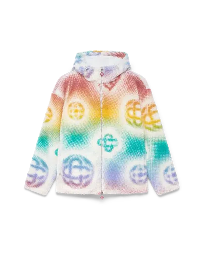 Casablanca Paris Halftone Monogram Fleece Jacket In Multi