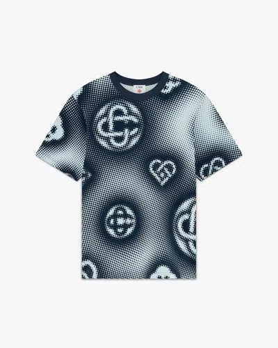 Casablanca Paris Halftone Monogram Short Sleeve T-shirt In Blue