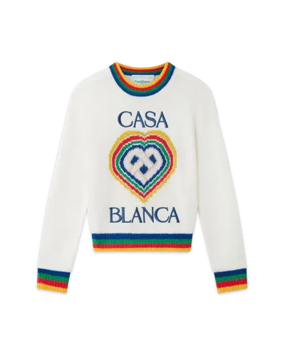 Casablanca Paris Heart Casa Jumper In White