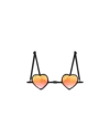 Casablanca Paris Heart Gradient Bikini Top In Black In Orange