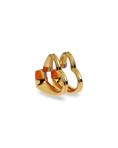 Casablanca Paris Heart Hoop Earrings By  In Multi