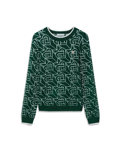 Casablanca Paris Heart Monogram Jumper In Green