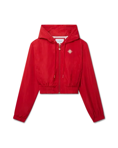 Casablanca Paris Hooded Track Jacket In Red