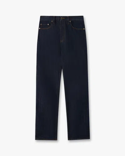 Casablanca Paris Indigo Raw Denim Straight Leg Jeans In Blue