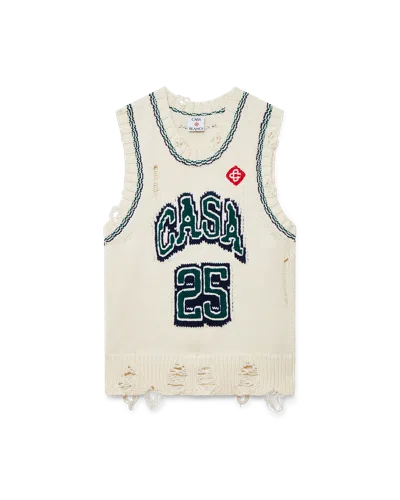 Casablanca Paris Intarsia Baseball Top In Neutral