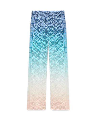 Casablanca Paris Jacquard Gradient Silk Trousers In Blue In Multi
