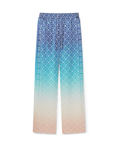 Casablanca Paris Jacquard Gradient Silk Trousers In Blue In Multi