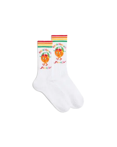 Casablanca Paris Kawaii Orange Socks In Red