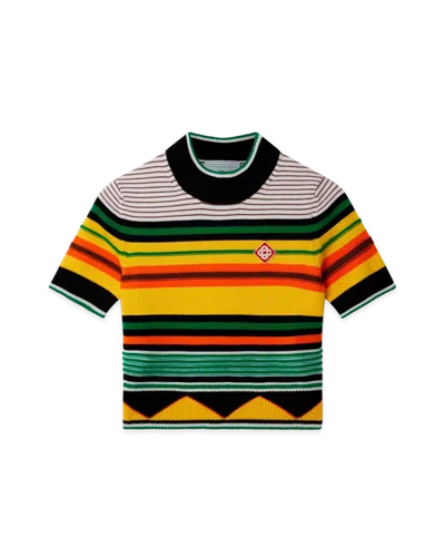 Casablanca Paris Knitted Striped Shirt In Multi