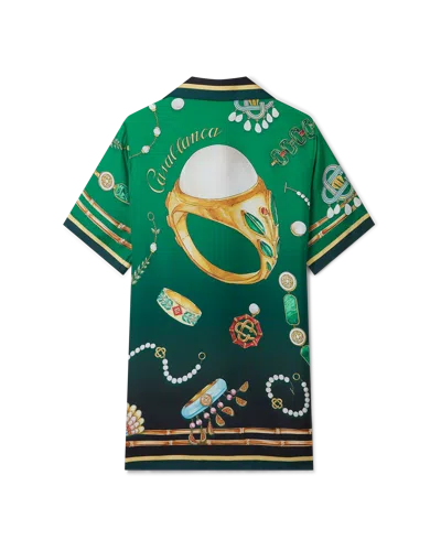 Casablanca Paris La Boite A Bijoux Silk Dress In Green