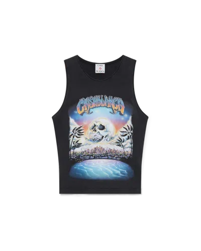 Casablanca Paris La Prémonition Cropped Tank Top In Black