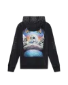Casablanca Paris La Prémonition Crystal Embellished Zip Hooded Sweatshirt In Black