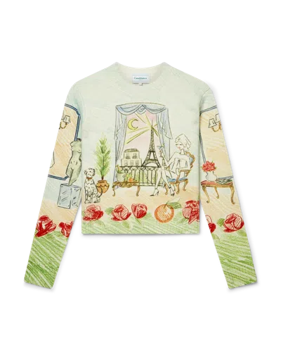 Casablanca Paris L'appartement De Reve Printed Crew Neck Jumper In Green