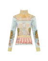 Casablanca Paris L'appartement De Reve Printed Mesh Top In Multi