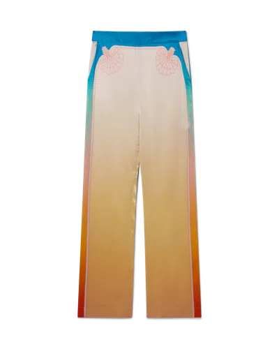 Casablanca Paris L'arc Coloré Silk Trousers In Multi