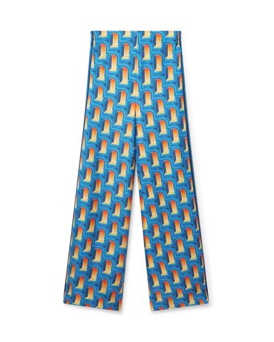 Casablanca Paris L'arche De Nuit Silk Wide Leg Trousers In Multi