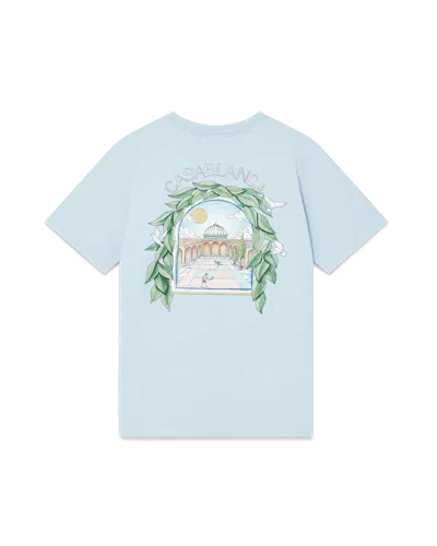 Casablanca Paris L'arche De Tennis Short Sleeve T-shirt In Blue