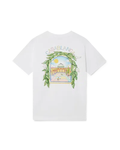 Casablanca Paris L'arche De Tennis Short-sleeve T-shirt In White