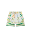 Casablanca Paris L'arche Fleurie Silk Shorts In Multi