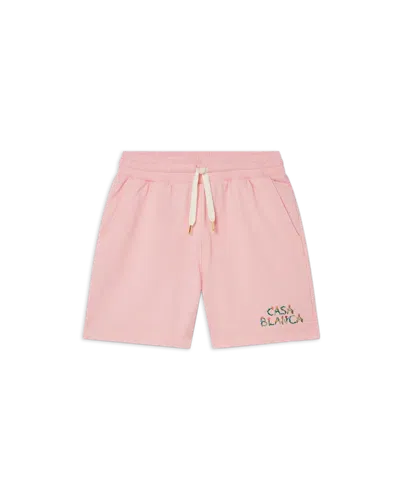 Casablanca Paris L'arche Fleurie Sweatshorts In Pink