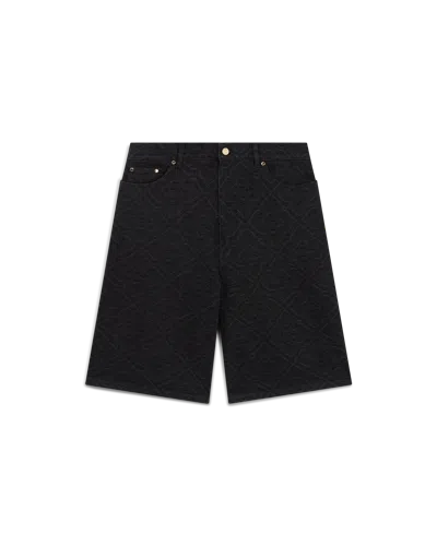 Casablanca Paris Laser Monogram Denim Shorts In Black