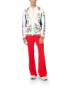 Casablanca Paris Laurel Intarsia Knit Jacket In Red In White