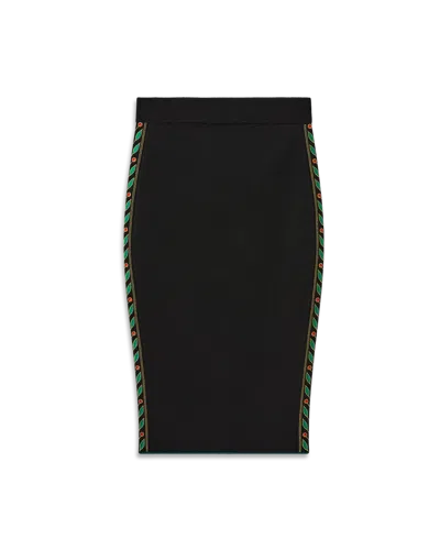Casablanca Paris Laurel Knit Skirt In Black