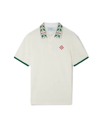 Casablanca Paris Laurel Pique Polo In Multi