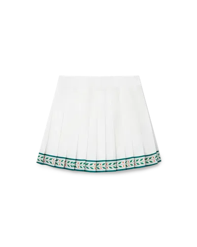 Casablanca Paris Laurel Silk Tennis Mini Skirt In Multi