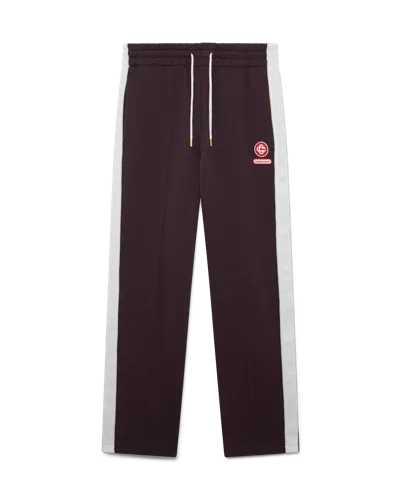 Casablanca Paris Laurel Tape Sweatpants In White In Burgundy