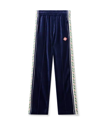 Casablanca Paris Laurel Velour Taped Tracksuit Bottoms In Multi