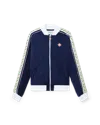 Casablanca Paris Laurel Velour Track Jacket In Blue