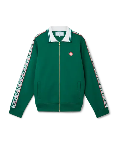 Casablanca Paris Laurel Zip Up Sweatshirt In Green