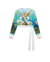Casablanca Paris Le Lac Tranquille Wrap Long-sleeve Blouse In Multi