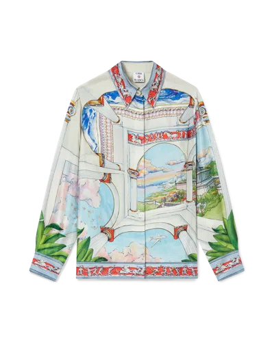 Casablanca Paris Le Passage Long-sleeve Silk Shirt In Multi