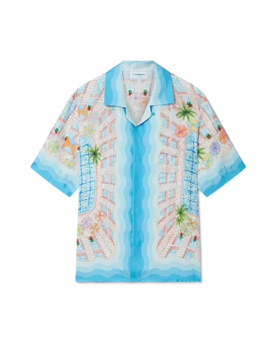 Casablanca Paris Le Plongeon Short-sleeve Silk Shirt In Multi